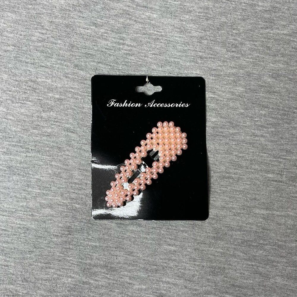 Fashion Nova Pink Beaded Vintage Style Hairclip